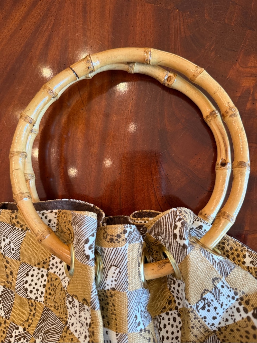 NWT Lilly Pulitzer Bamboo Bag Iced Latte Lil Cheetah Checks - Picture 14 of 16